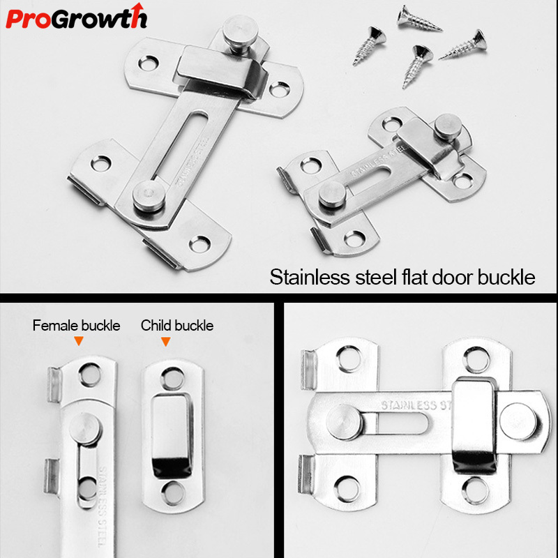 Stainless Steel Punch Free Door Bolt Latch Cabinet Door Lock Furniture Hardware Accessories 90 Degree Flip