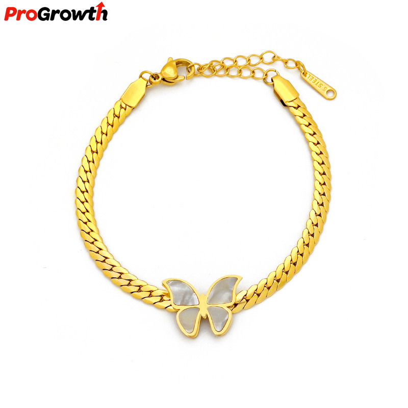 Fashion Jewelry Stainless Steel Butterfly Bracelet Women Trendy Design Gold Plated Charm Bracelet Korean Jewelry