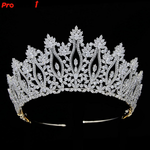 Euramerican Zircon Bride Crown Brass Headwear Korean Jewelry Wedding Hair Head-dress Accessories Other Handmade Fashion Jewelry