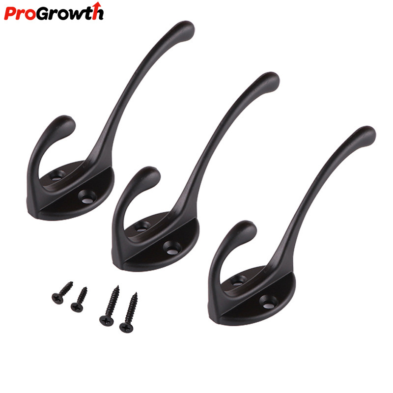 Black Solid Metal Wardrobe Hook Manufacturer Furniture Hardware Accessories Entryway Bathroom Coat Hooks