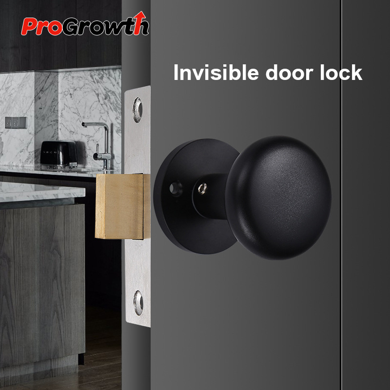 Invisible door lock space aluminum alumina concealed bedroom door living room wall double sided lock keyless handle