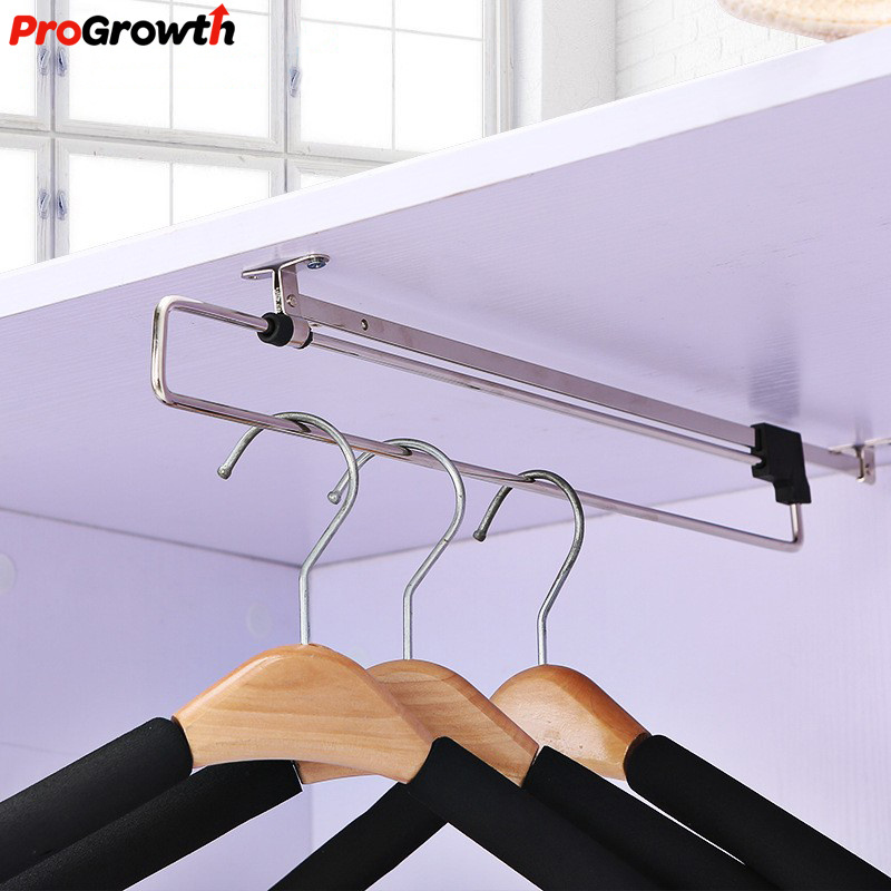 Manufacturer Furniture Hardware Accessories Wardrobe Retractable Solid Hanger Household Top Mounted Clothes Poles Hanging Rod