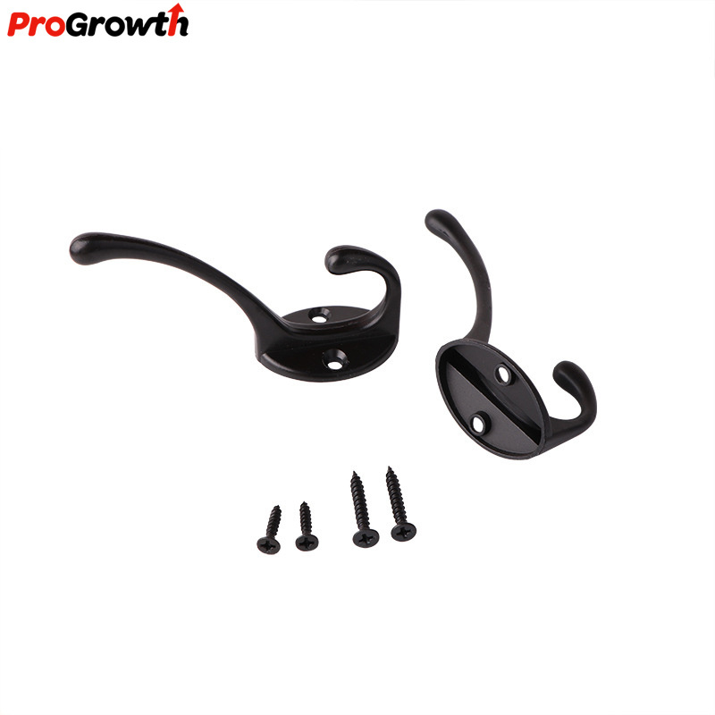 Black Solid Metal Wardrobe Hook Manufacturer Furniture Hardware Accessories Entryway Bathroom Coat Hooks