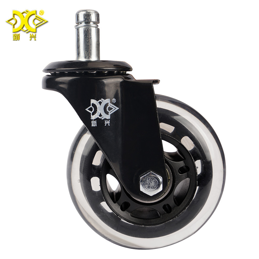 hot sale 3 inch PU Swivel Stem Caster Wheels for  office chair OEM