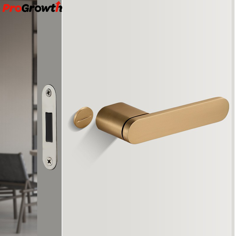 Minimalist Bedroom Door Lock Indoor Silent Modern Bathroom Magnetic Attraction Door Handle Lock