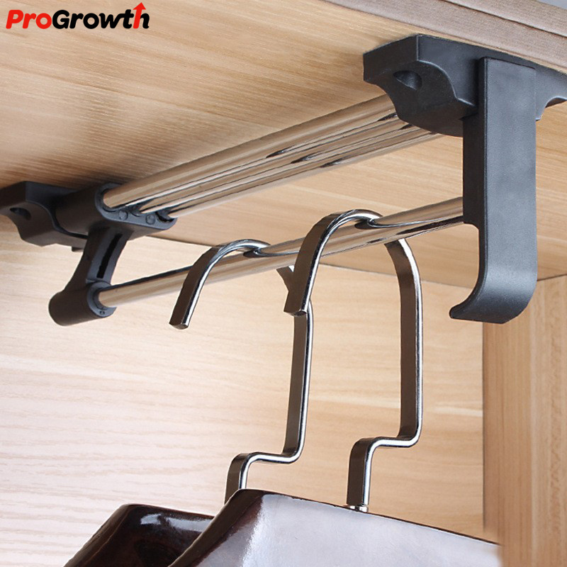 Manufacturer Furniture Hardware Accessories Wardrobe Retractable Solid Hanger Household Top Mounted Clothes Poles Hanging Rod