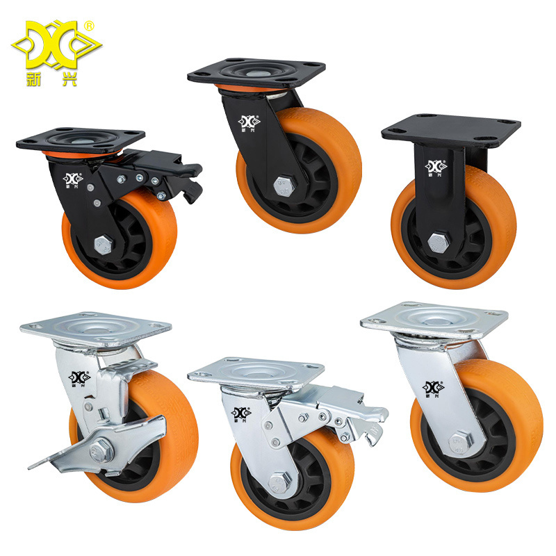 Heavy Duty 4/5/6/8 Inch PVC Universal Caster Wheels with Brake Manufacturer Wholesale