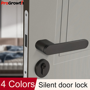 Minimalist Bedroom Door Lock Indoor Silent Modern Bathroom Magnetic Attraction Door Handle Lock