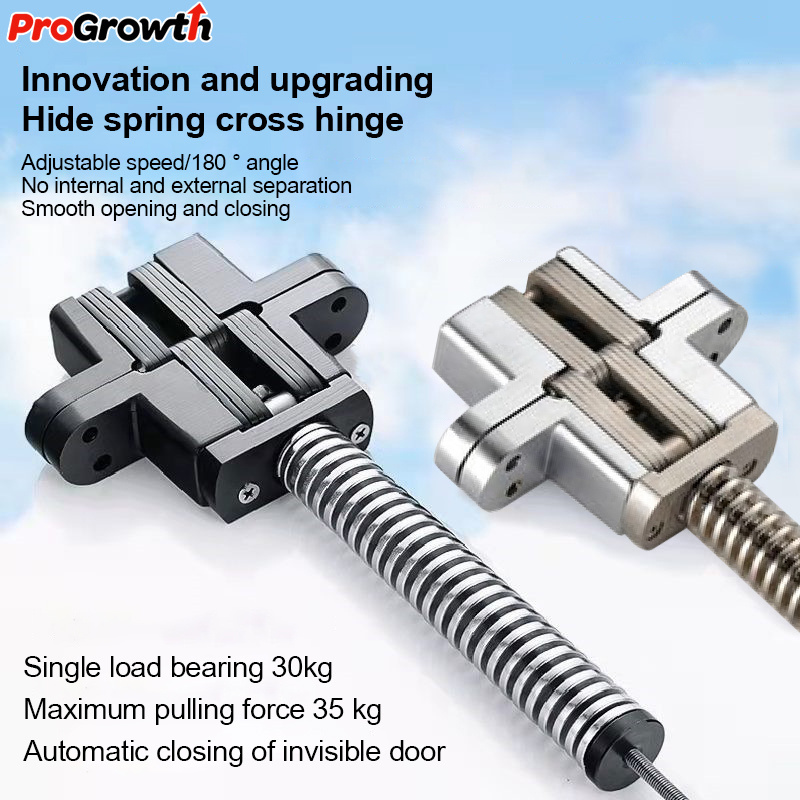 Manufacturer's 3D Adjustable Hydraulic Buffer Concealed Cross Hinge Furniture Hardware Accessories Invisible Folding Door Hinges