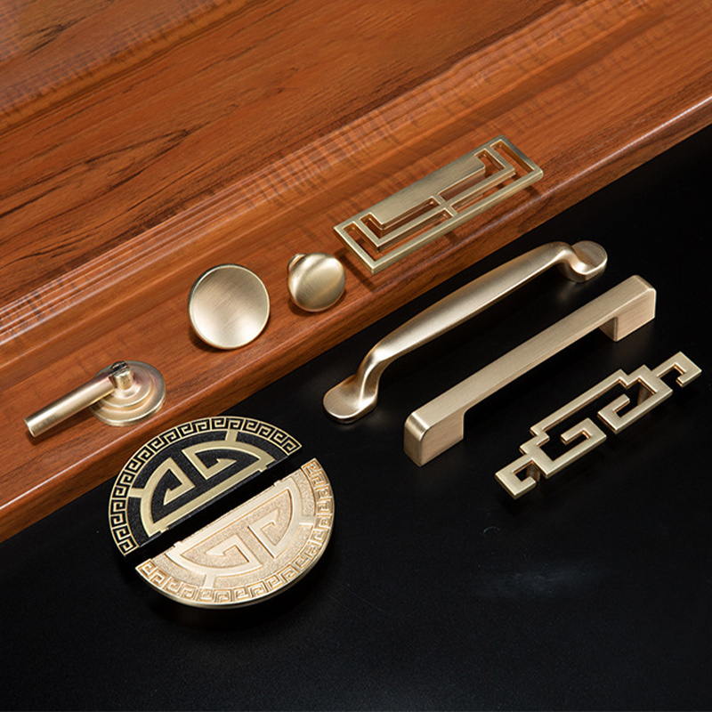 Antique Wardrobe Drawer Handles Cabinet Door Handles Zinc Alloy Brass Brushed Furniture Hardware Wardrobe Handle Hardware