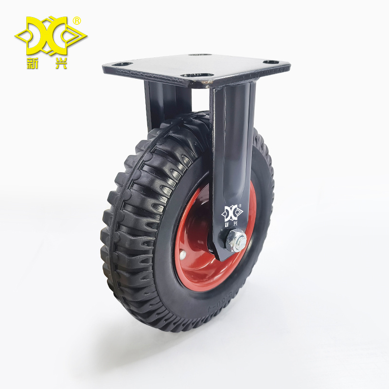 High quality Electroplating Heavy Duty 5/6IN 8 Inch Solid Core Rubber Wheel for Industrial Trolley Cart Equipments