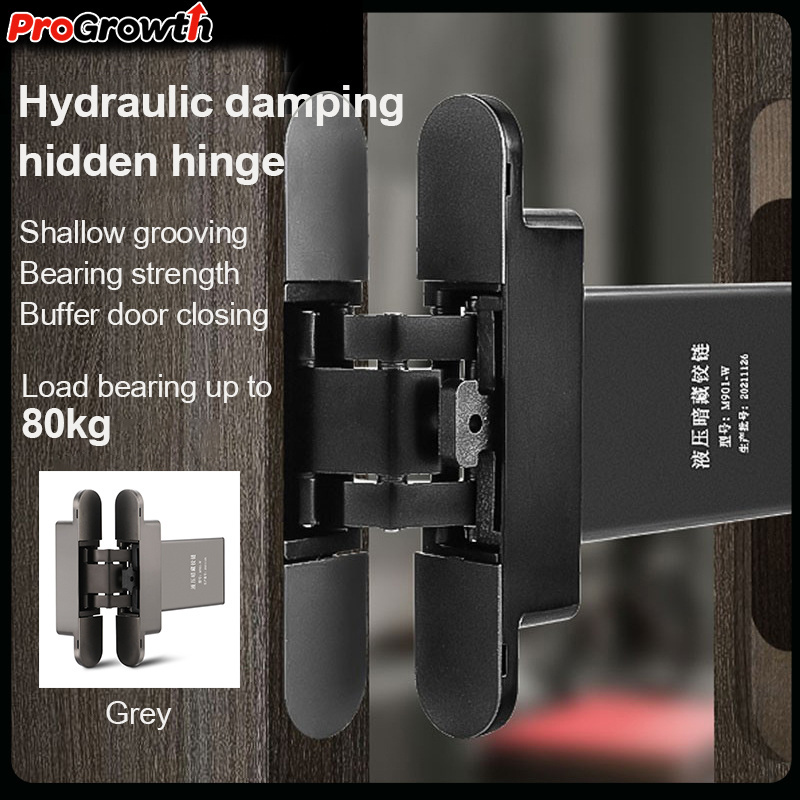 Manufacturer's 3D Adjustable Hydraulic Buffer Concealed Cross Hinge Furniture Hardware Accessories Invisible Folding Door Hinges