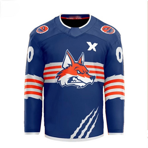 Wholesale Cheap100% Polyester European Reversible Blank Custom OEM Sublimated Ice Hockey Jersey