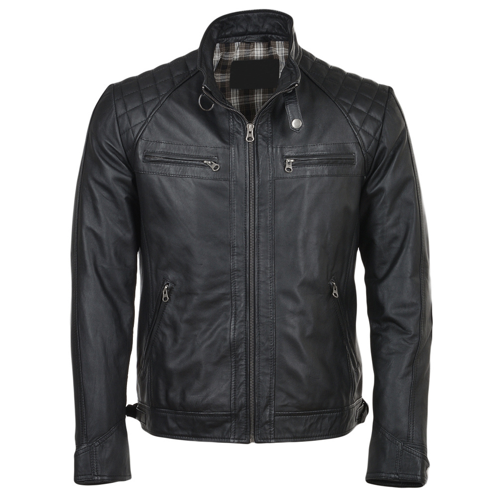 Wholesale Best quality men's Custom Brown Leather Jacket New Fashion men's Casual leather Jacket