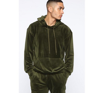 Latest Design Wholesale Blank Velour 2 Piece Winter Sweatsuit Jogging Sports Plain men Sweat Suit