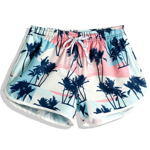 2022 Summer New Design Sublimation Printing Polyester Swim Trunks Color Changing Surf Beach Volleyball Shorts For women