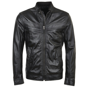 Wholesale Best quality men's Custom Brown Leather Jacket New Fashion men's Casual leather Jacket