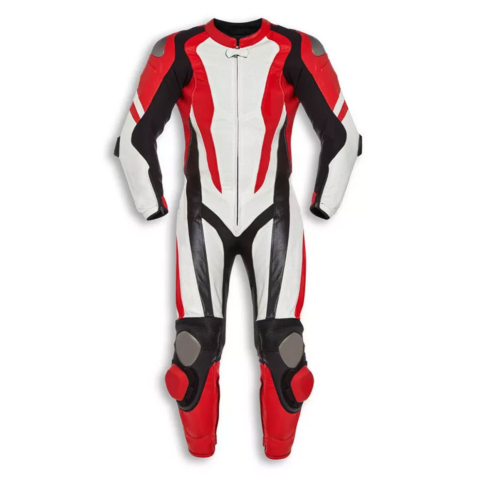 2022 Customized Motorbike Leather Suits cowhide leather red and black motorbike leather suit custom made racing Track suit