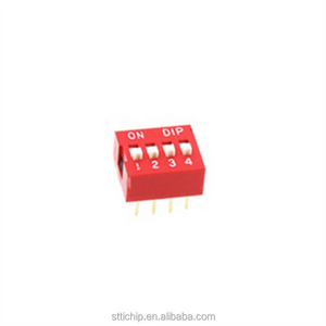 IC chip,Electronic components, integrated circuits,DIP switch direct insertion 2.54 pitch 4-bit red gold plated 2.54MM 4P