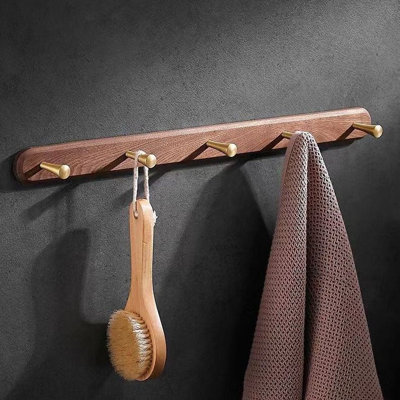 Customized Multifunctional Bedroom Bathroom Wall Mounted Nordic Wooden Hook Clothes Coat Towel Organizer Rack