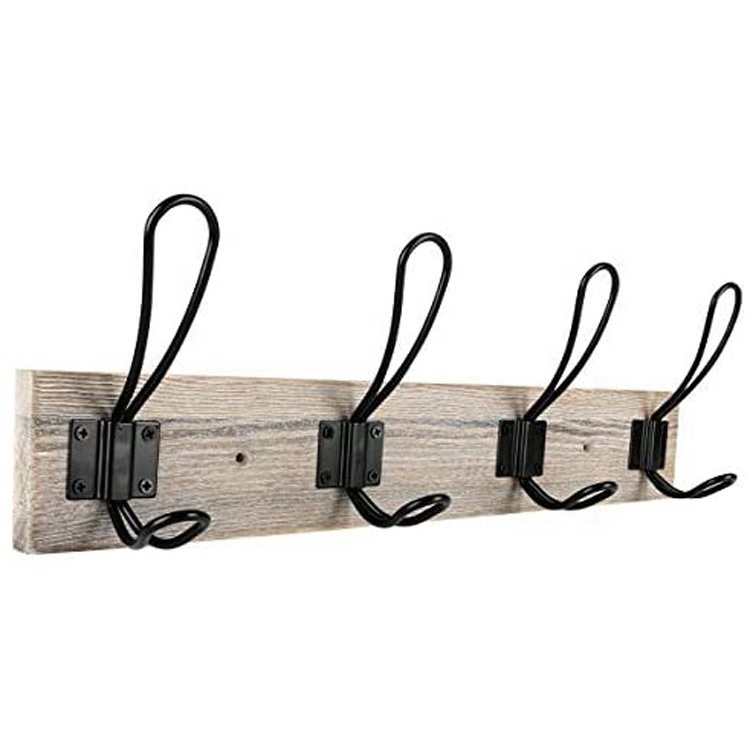 Solid Wooden Rustic Vintage Deco Hooks Coat Rack for Entryway Bedroom Kitchen