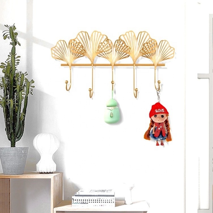 Nordic Gold Metal Wall Art Decor Hooks Floating Decorative Hanging Hook for Clothes Luxury Hanger for Home Storage Decoration