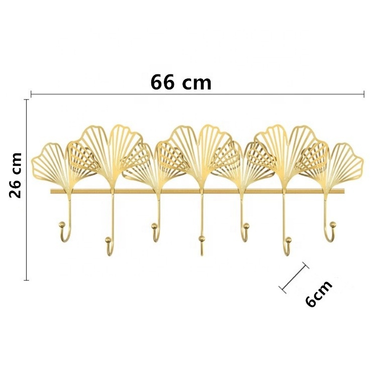 Nordic Gold Metal Wall Art Decor Hooks Floating Decorative Hanging Hook for Clothes Luxury Hanger for Home Storage Decoration