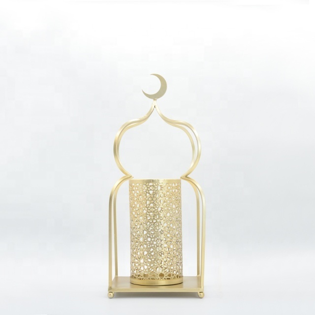 2022 Ice Orange New Design Series Ramadan Iron Candle Holder Ramadan Lantern for Home Decor