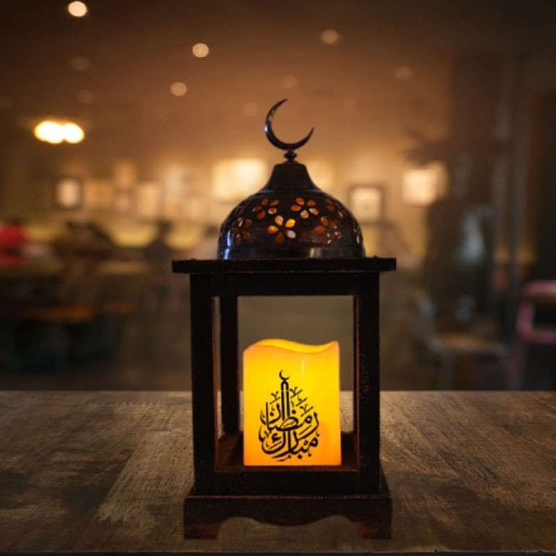 Ramadan Lantern 2022 Muslim Ramadan Wooden Wind Lantern Craft Arabian Lantern Eid Decorative Lighting