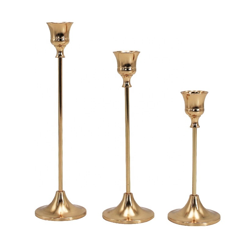 Candlesticks Holder Metal Candle Stand Nordic Set Gold for Home and Wedding Decoration