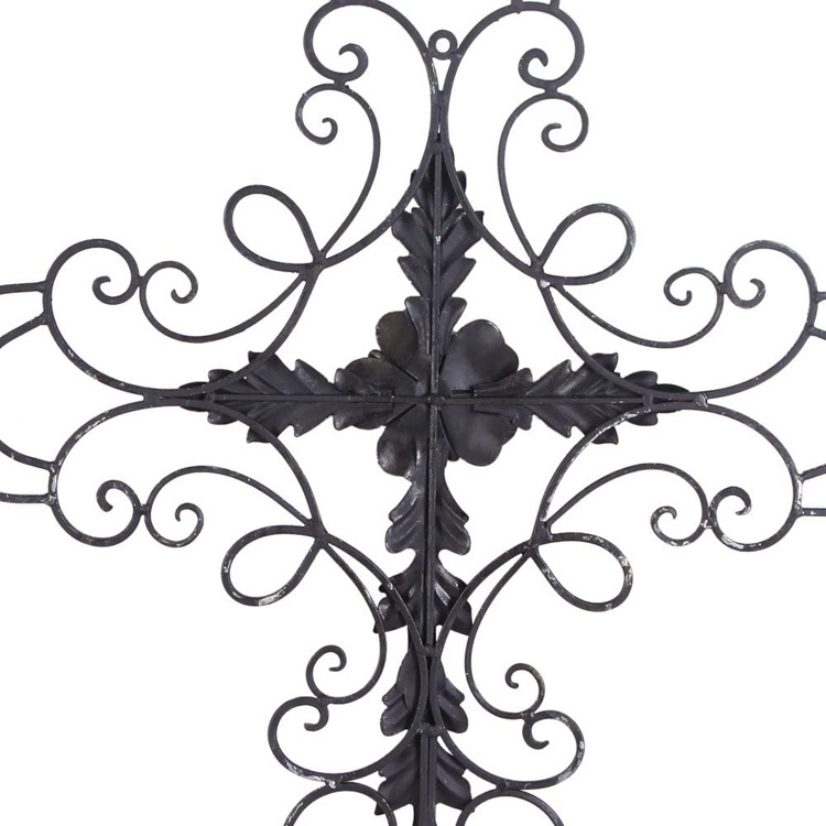 3D Iron Decorative Gold Scrolled Cross Hanging Wall Arts Metal Wall Art Home Decor for Home Decoration