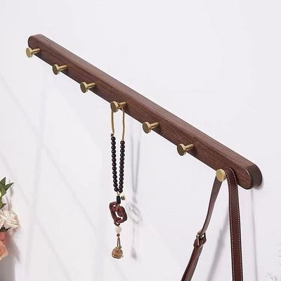 Customized Multifunctional Bedroom Bathroom Wall Mounted Nordic Wooden Hook Clothes Coat Towel Organizer Rack