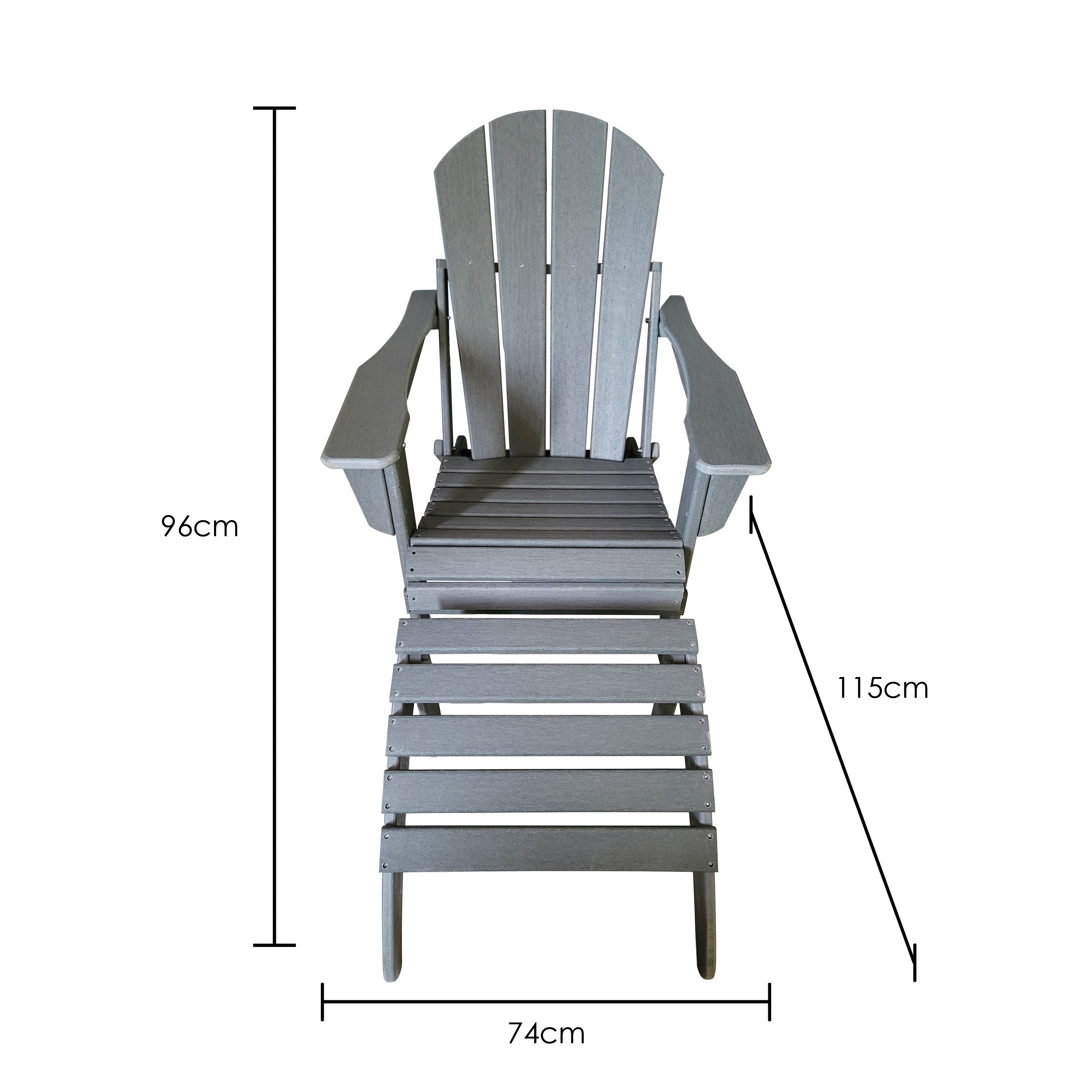 Adirondack Chairs HDPE Waterproof Outdoor Garden Beach Classic Folding Lounge Furniture Plastic Chair