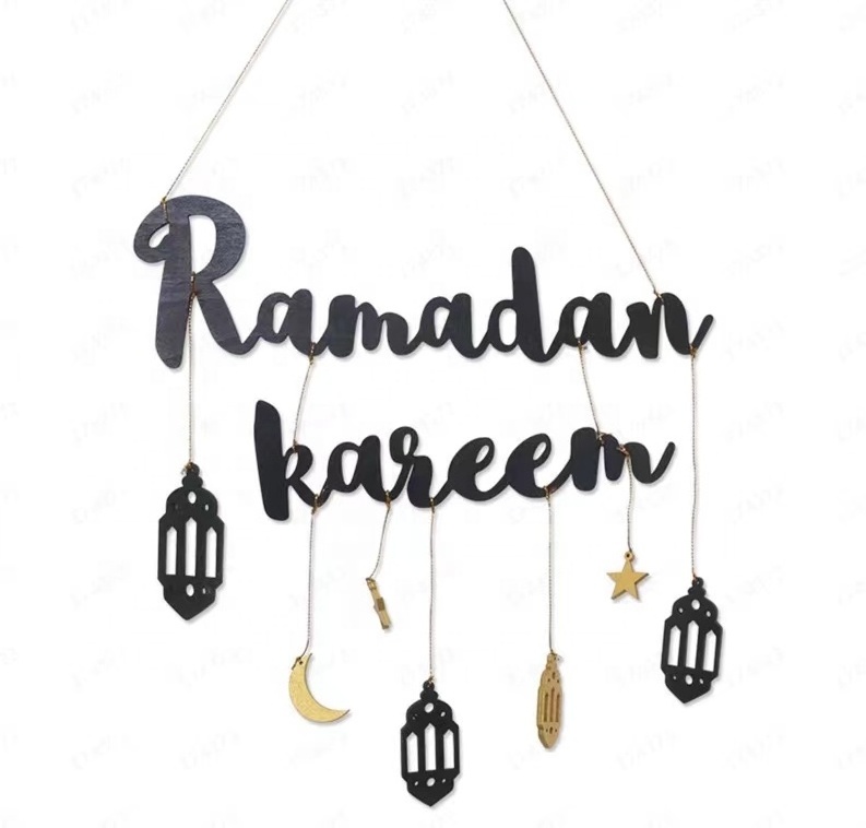 Diy Ramadan Decoration Eid Mubarak Letter Wall Hanging Decoration Living Room Background Wall Star Moon Decoration