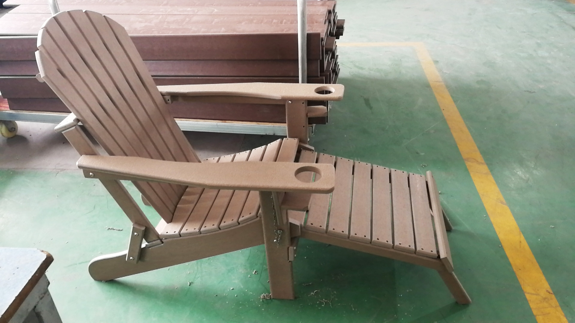 Brisbane Adirondack Chair Reclining Portable Folding Sun Beach Chair with Cup Holder