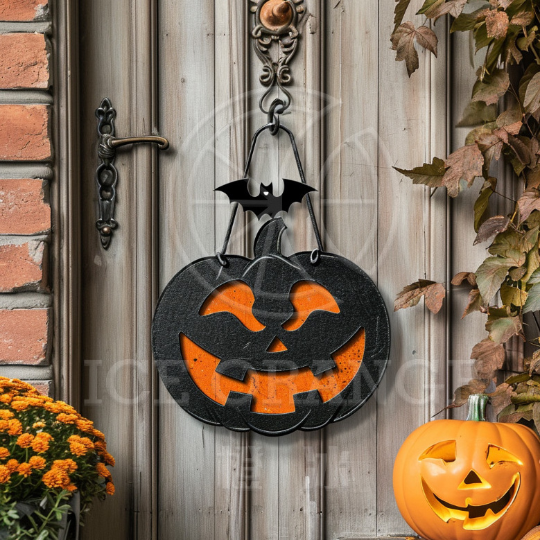 Halloween Metal Door Hanging Decor Board Front Door Decorative Board Wall Hanging Home Decoration