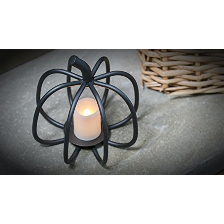 2023 Black Wire Pumpkin Shape Fancy Design Tealight Metal Candlestick  Holder for Home Lights Festival Halloween Decor