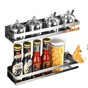 2 Tier Stainless Metal Wall Mounted Kitchen Storage Racks and Shelving Units