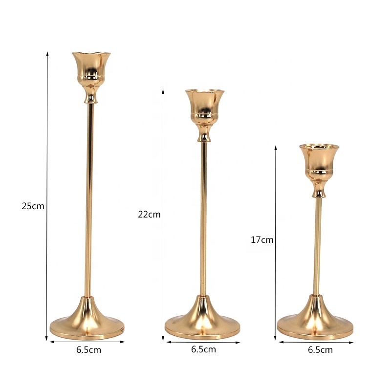 Candlesticks Holder Metal Candle Stand Nordic Set Gold for Home and Wedding Decoration