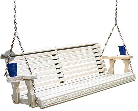 Eco-friendly Patio Wooden  Hanging Swing Chair with Ropes for Outdoor Garden