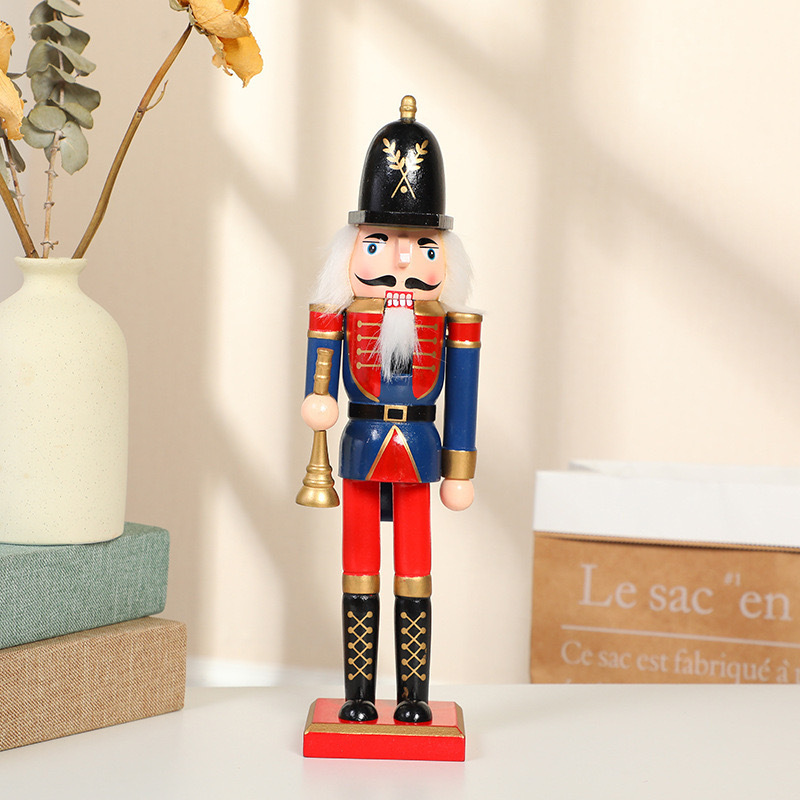 2024 Wooden Christmas Nutcracker Soldier Doll Painted Klutz Nutcrackers for Home Christmas Decoration Gift