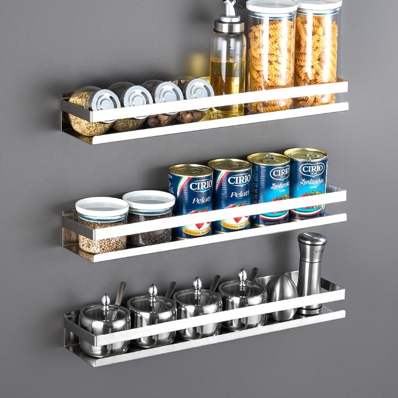 2 Tier Stainless Metal Wall Mounted Kitchen Storage Racks and Shelving Units