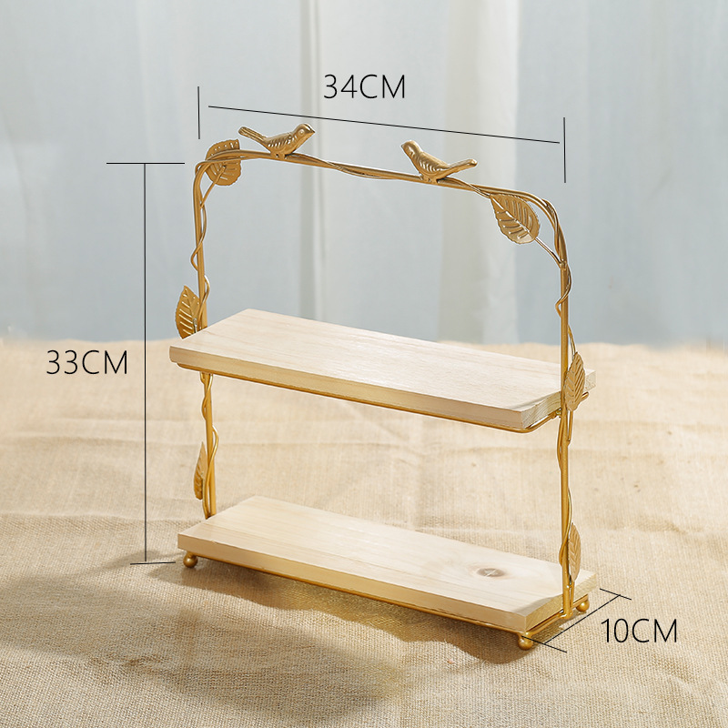 Nordic Wooden Dessert Display Rack Metal Iron Cake and Cupcake Stand for Wedding Birthday Supplies