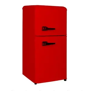 102L Retro Design Colorful Refrigerator Two Door Smart Refrigerators with Handle