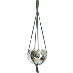 ICEBLUE HD Macrame Hanging Planter Mirror Disco Ball 6" Planter Flower Pots