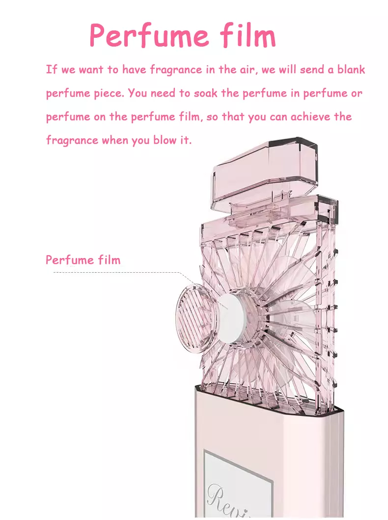 wholesale high quality mini usb perfume table fan hand portable air cooling rechargeable scented piece fans