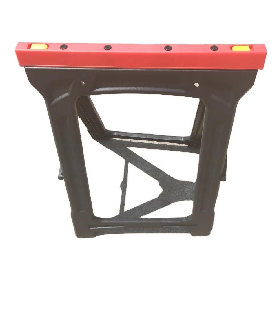 Competitive Price Portable Adjustable Plastic Sawhorse Folding with Anti Slip Mat