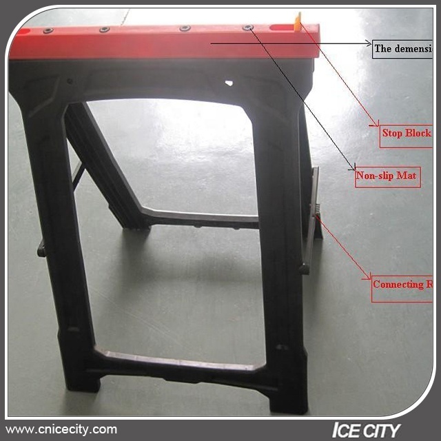 2024 Hot Sale Plastic Adjustable Folding Sawhorse Support with Folding