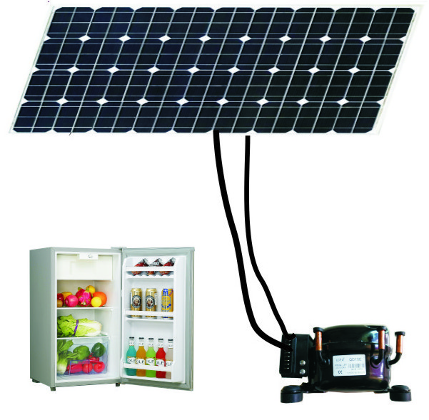 Solar Refrigerator Fridge Freezer 90 Liter Solar Panel Direct to Dc Compressor mini Fridge