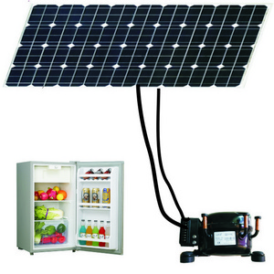 Solar Refrigerator Fridge Freezer 90 Liter Solar Panel Direct to Dc Compressor mini Fridge